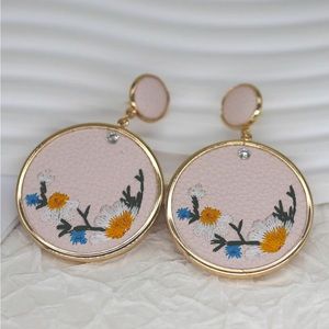 FLORAL EMBROIDERED EARRINGS 🌸🌸